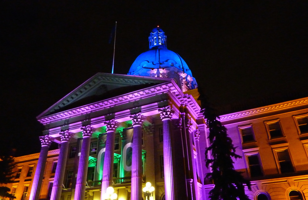 Alberta Legislature in Technicolor (Photo: David J. Climenhaga)