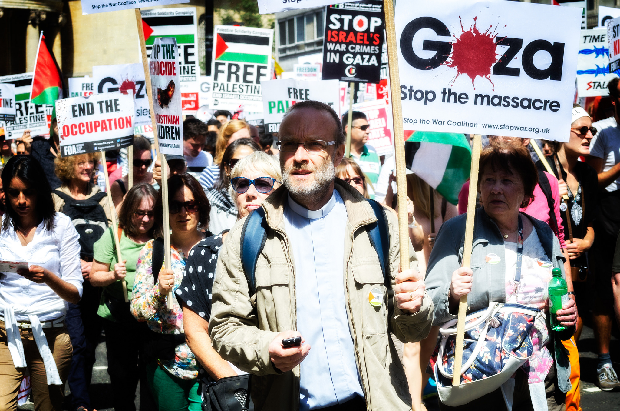 A Gaza march and rally in London in August 2014.