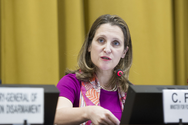 Minister of Foreign Affairs Chrystia Freeland in February 2018