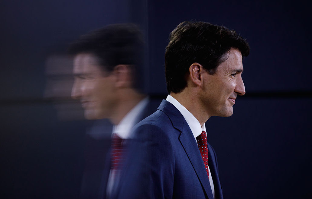 Justin Trudeau speaks with media at the National Press Theatre in Ottawa. Photo: Adam Scotti/PMO
