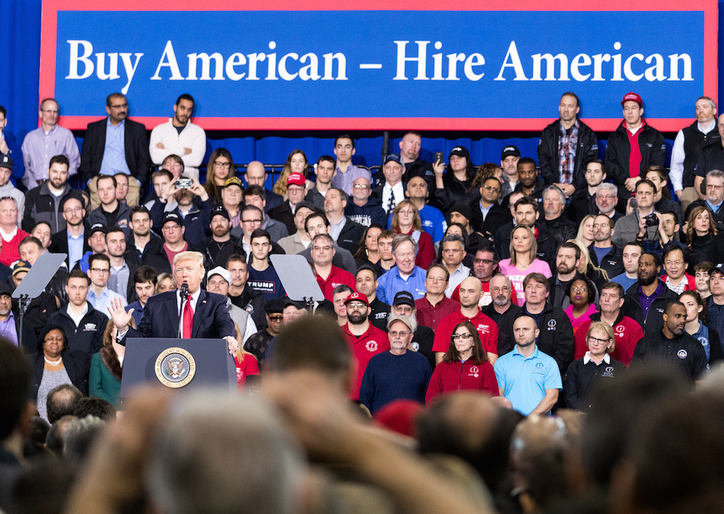 Donald Trump speaks to crowd. Photo: Shealah Craighead/The White House/Flickr