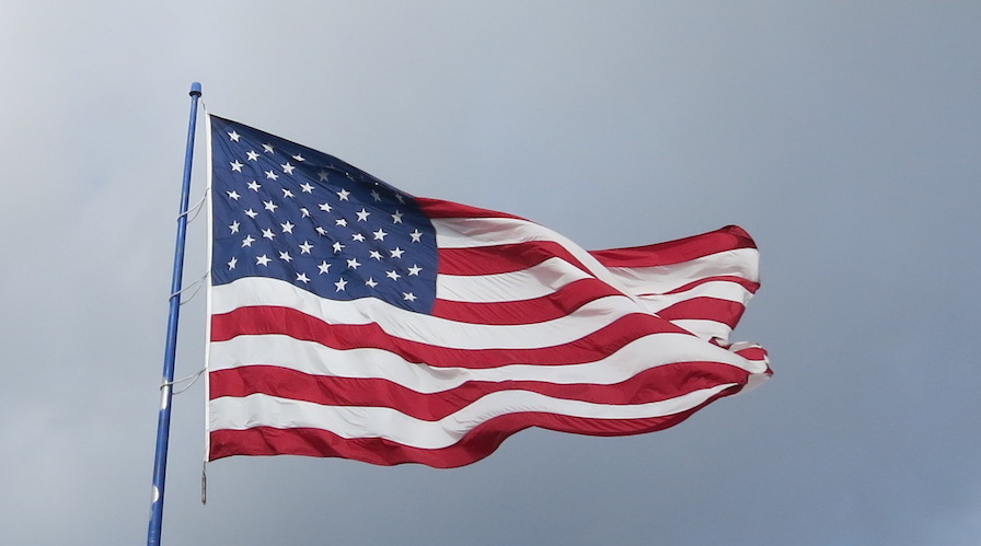 Old Glory, the Star Spangled Banner, the current and probably terminal version of the national flag of the United States (Photo: David J. Climenhaga).