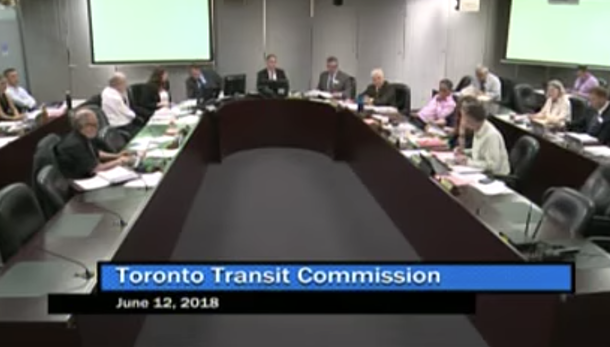 Toronto Transit Commission Board Meeting - June 12, 2018. Photo: Toronto Transit Commission