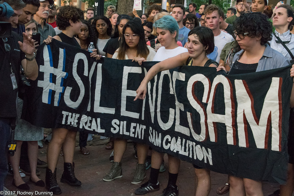 Silent Sam protest. Photo: Rodney Dunning/Flickr