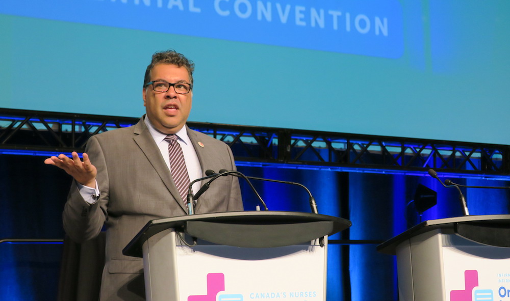 Calgary Mayor Naheed Nenshi, a few weeks before the October 2017 municipal election he won handily (Photo: David J. Climenhaga).