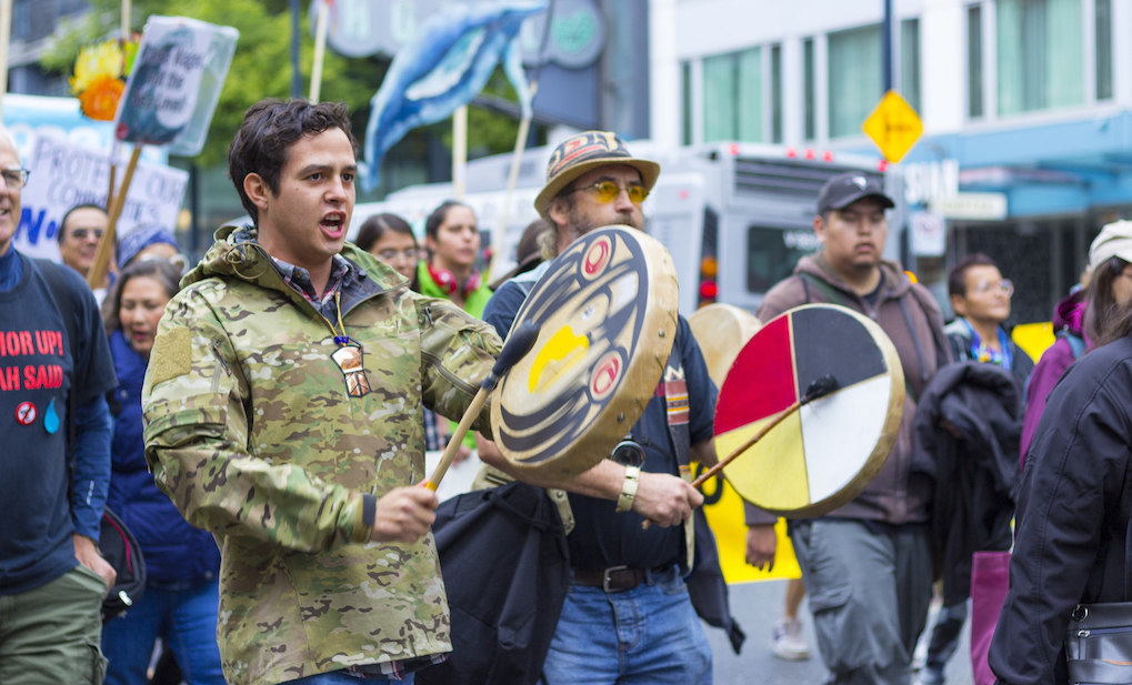 Drumming, Vancouver Kinder Morgan protest. Photo: William Chen/Flickr