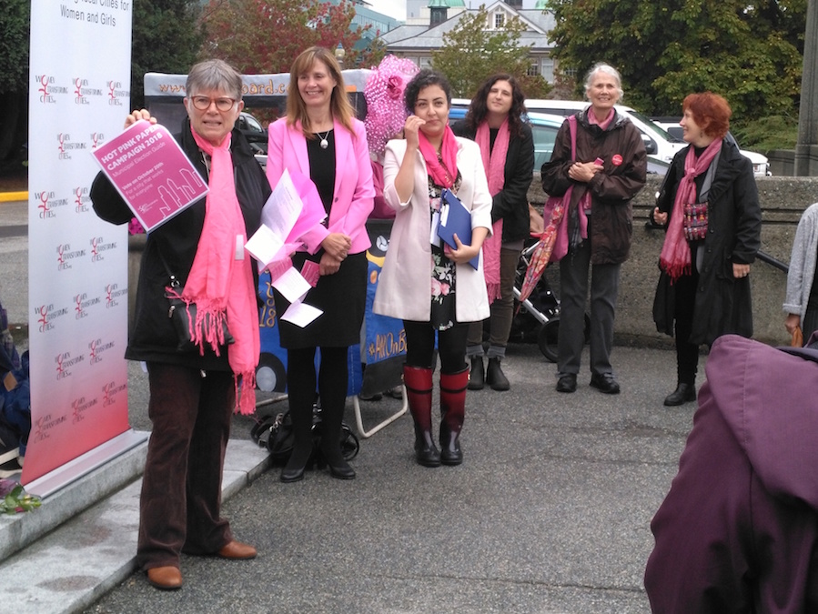 Members of Women Transforming Cities at Hot Pink Paper launch. Photo: Tania Ehret