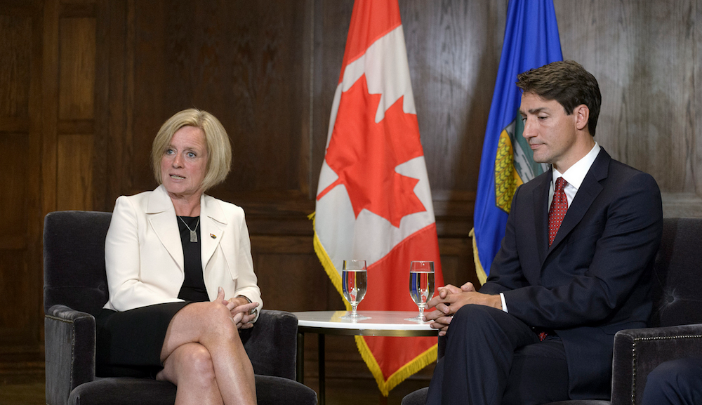 Things didn’t look all that cheerful when Alberta Premier Rachel Notley and Premier Justin Trudeau met in Edmonton yesterday (Photo: Chris Schwarz, Government of Alberta).