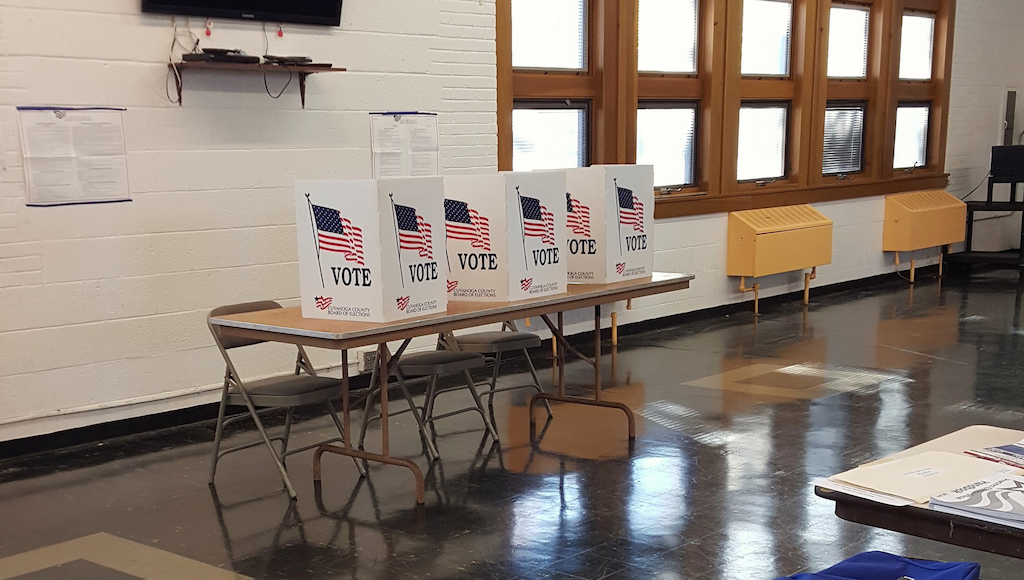 Voting booths in Cleveland Heights, Ohio. Photo: Tim Evanson/Flickr