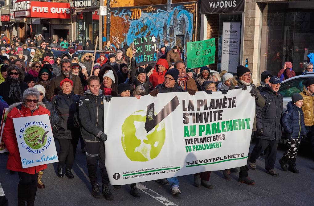 People march in Montreal on November 10, 2018. Photo: Yvon Monette/Facebook