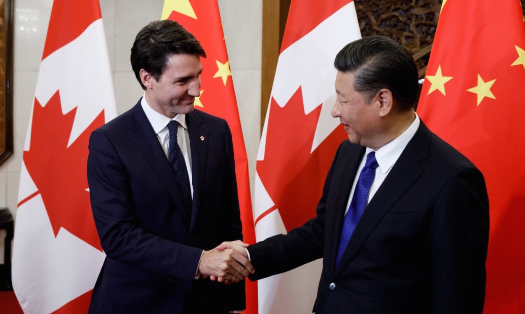 Prime Minister Justin Trudeau meets with President Xi Jinping at the Great Hall of the People in Beijing, China December 5, 2017. Photo: Adam Scotti/PMO