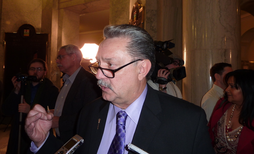 Gene Zwozdesky in the days he was Alberta's minister of health (Photo: David J. Climenhaga).