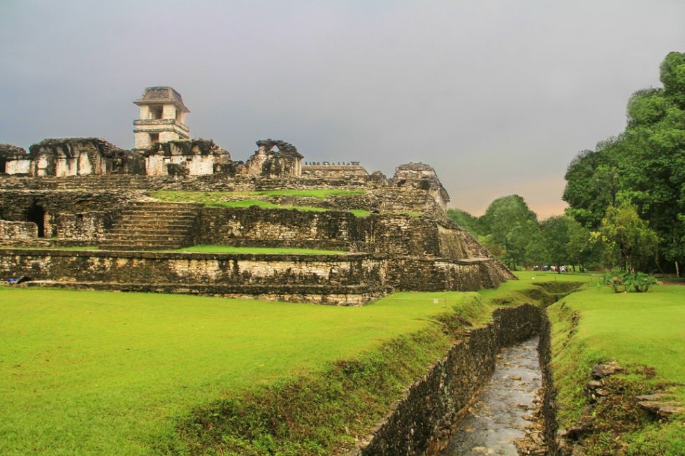 Photo of the Palenque Palace Aqueduct in Chiapas by Ricraider/Wikimedia Commons.