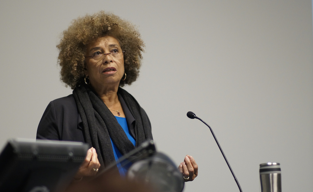 Angela Davis delivers lecture in 2014. Photo: Columbia GSAPP/Flickr