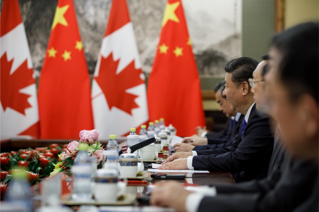 Prime Minister Justin Trudeau and Ministers meet with President Xi Jinping at the Great Hall of the People in Beijing, China, December 2017. Photo: Adam Scotti/PMO