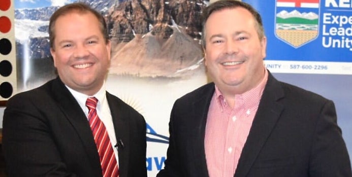 Jeff Callaway and Jason Kenney back in the day when they were running for the leadership of the UCP (Photo: United Conservative Party).