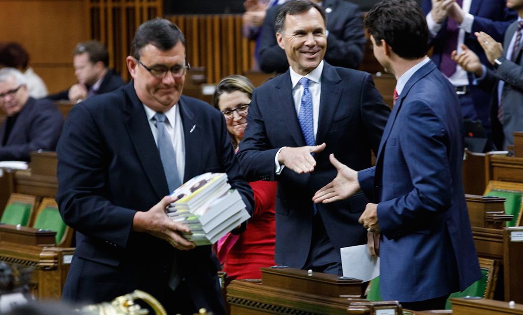 Prime Minister Trudeau attends the Budget Speech delivered by Minister of Finance Bill Morneau in the House of Commons. Photo: Adam Scotti/PMO