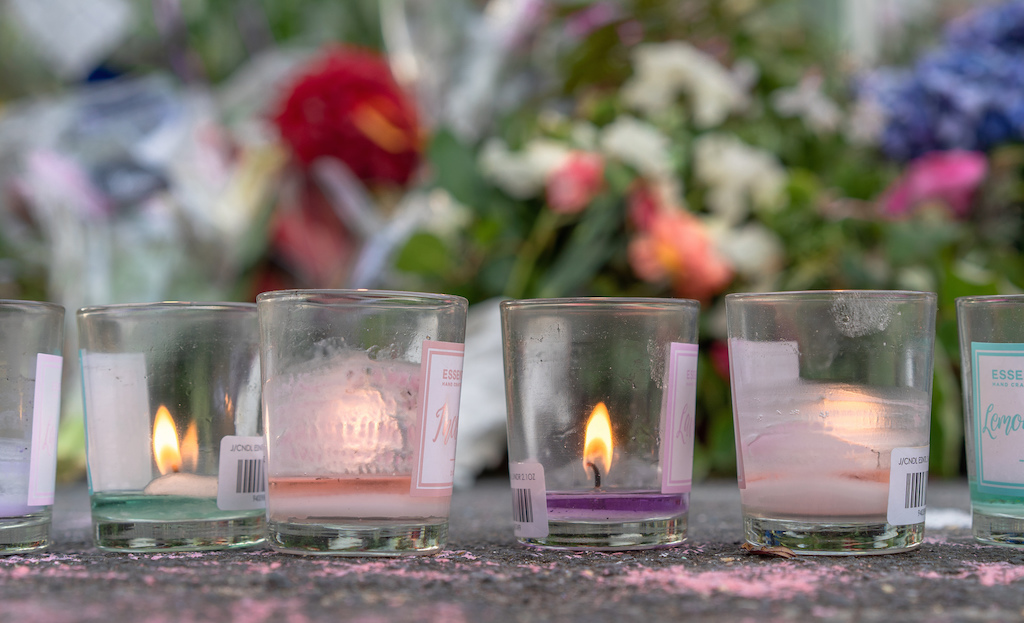 Candles outside the Al Huda Mosque, New Zealand. Photo: Mark McGuire/Flickr