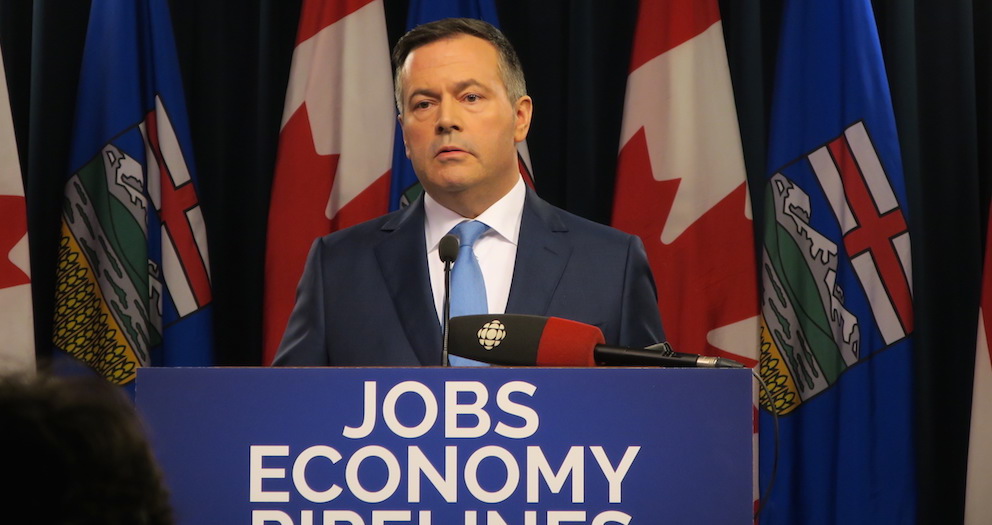 United Conservative Party Leader Jason Kenney at yesterday's news conference (Photo: David J. Climenhaga).