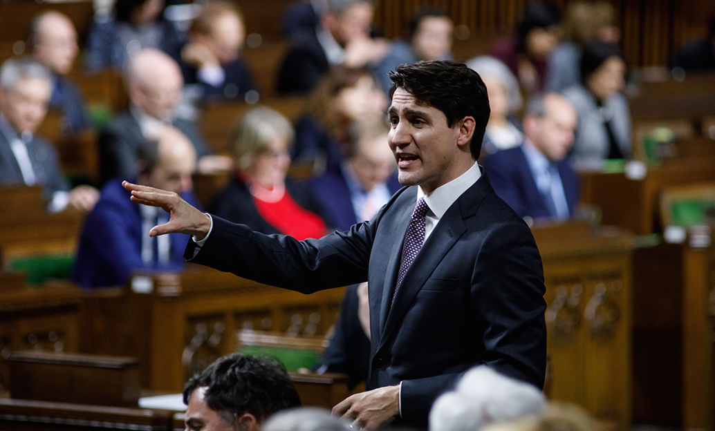 Prime Minister Justin Trudeau attends Question Period in West Block in Ottawa. Photo: Adam Scotti/PMO