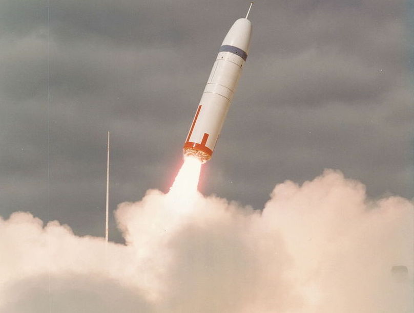 Air Force file photo of the first launch of a Trident missile on Jan. 18, 1977 at Cape Canaveral. Photo: Naval Historical Center/Wikimedia Commons