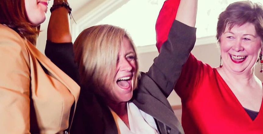 NDP candidate Anne McGrath (right) poses with Premier Rachel Notley. Photo: Anne McGrath/Facebook