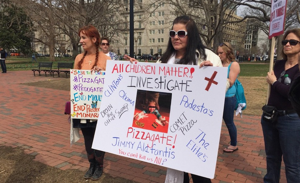 Pizzagate protesters in Washington D.C. Photo: Will Sommer/Twitter