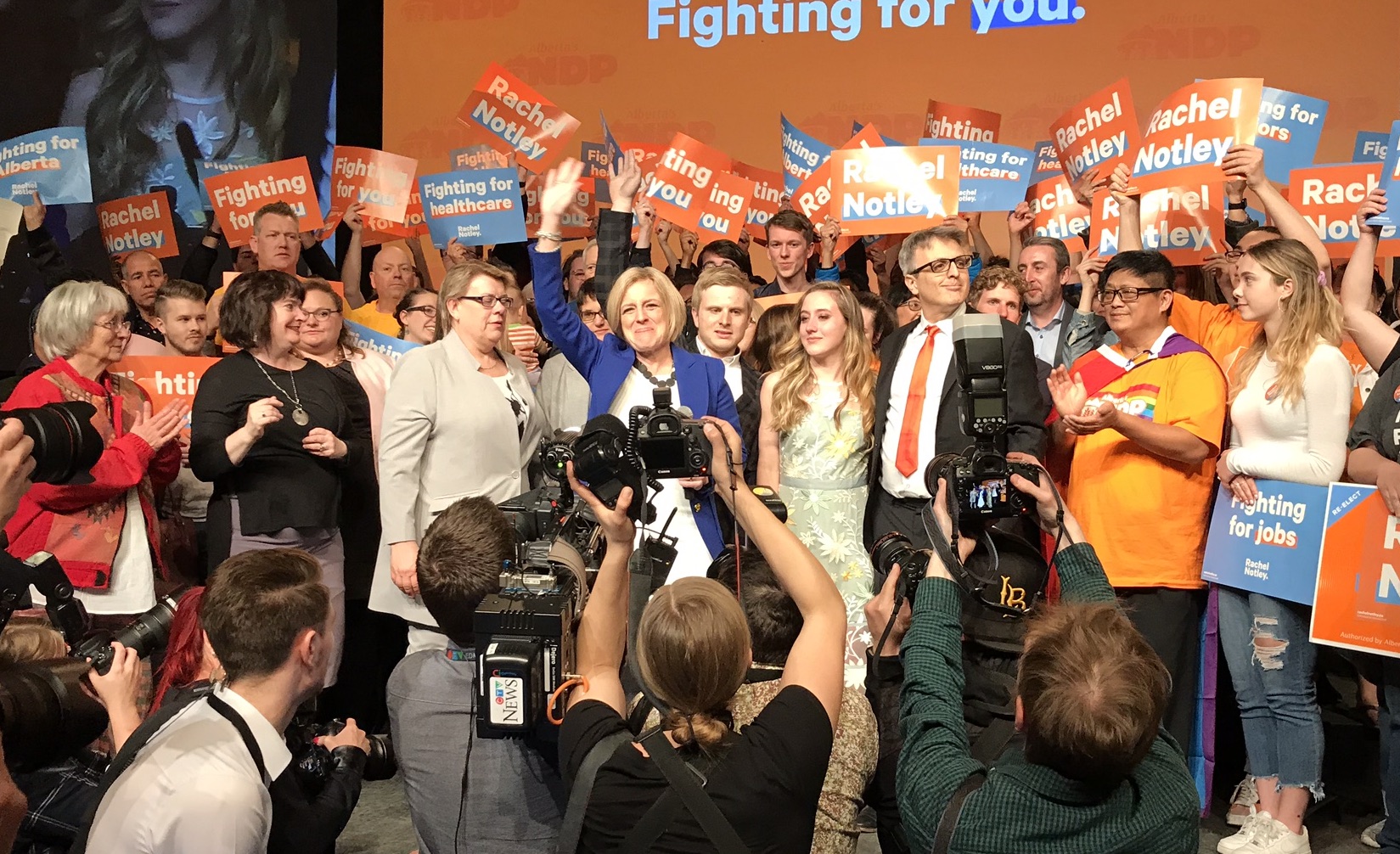 Alberta NDP leader Rachel Notley on Tuesday night. Photo: David J. Climenhaga.