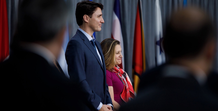 Prime Minister Trudeau and Minister Freeland attend the 10th ministerial meeting of the Lima Group in Ottawa. Photo: Adam Scott/PMO