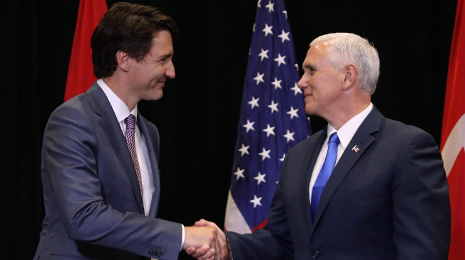 Justin Trudeau and Mike Pence. Photo: Prime Minister of Canada website.