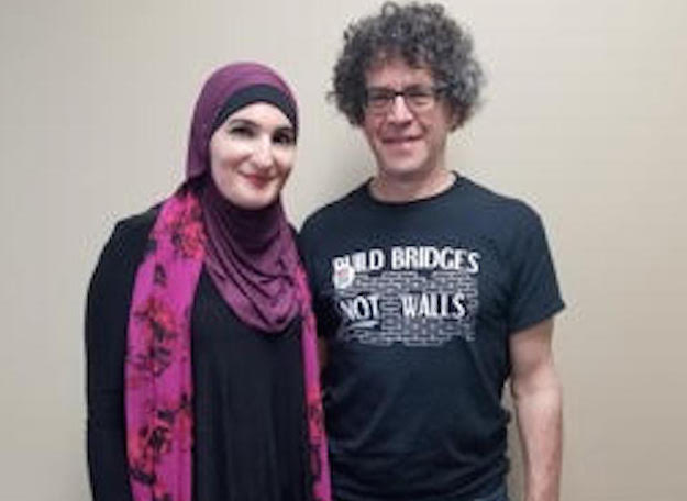 Linda Sarsour and Harold Shuster. Photo: Tyler Blashko