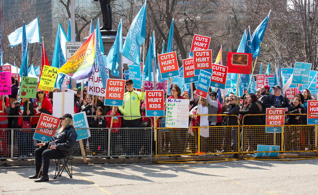 Protest against education cuts at Queen's Park on April 6, 2019. Photo: michael_swan/Flickr