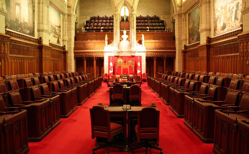The chamber of the Senate of Canada. Photo: Makaristos/Wikimedia Commons