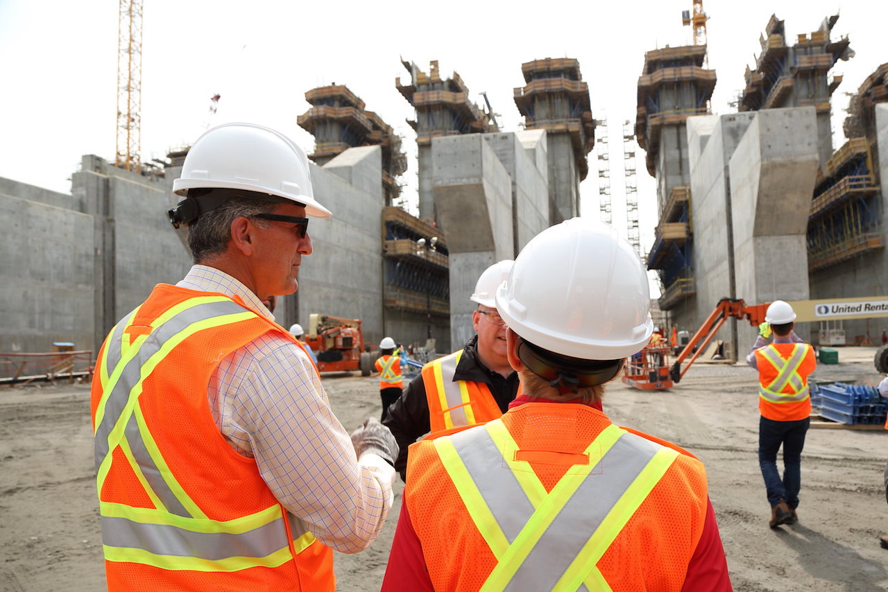 Canada's premiers tour Muskrat Falls dam construction site in 2015. Photo: Government of Newfoundland and Labrador/Flickr