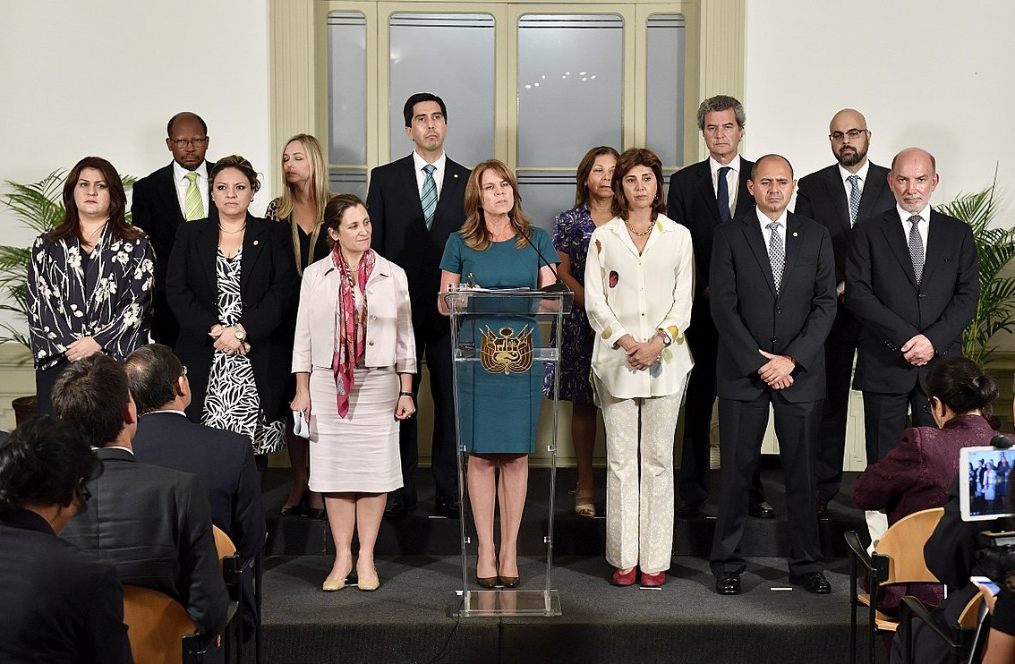 Foreign Affairs Minister Chrystia Freeland with members of the Lima Group in 2018. Image: Ministerio de Relaciones Exteriores del Perú/Wikimedia Commons