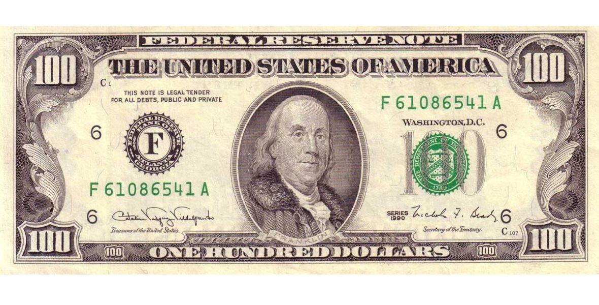 $100 U.S. Federal Reserve note. Image: United States Government/Wikimedia Commons