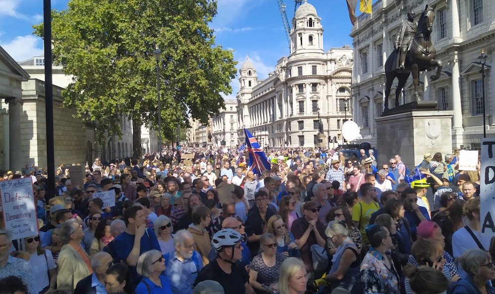 Tens of thousands of pro-democracy demonstrators protested Brexit throughout the United Kingdom yesterday (Photo: Twitter).