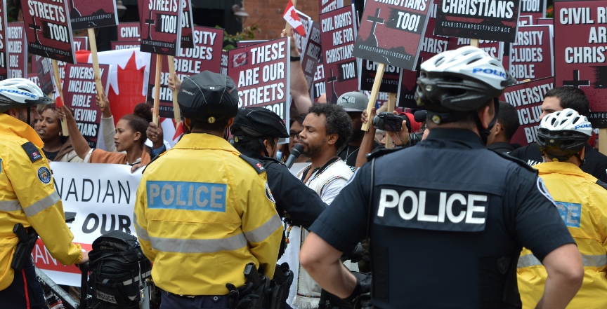 An anti-LGBTQ march in Toronto. Image: Mary Crandall/Flickr