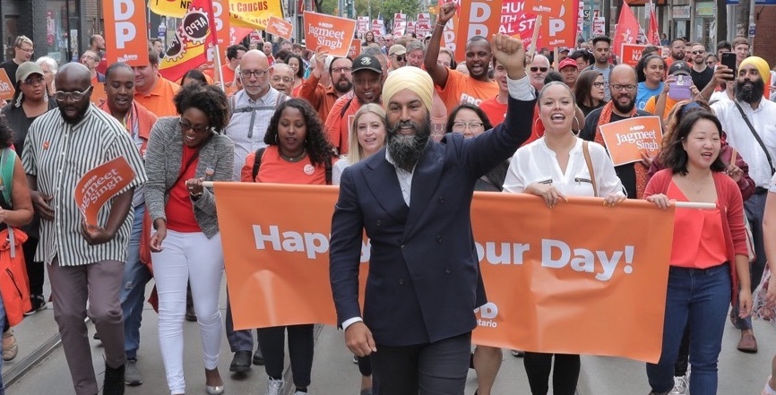 NDP Leader Jagmeet Singh at a Labour Day parade in Toronto. Image: Jagmeet Singh/Facebook