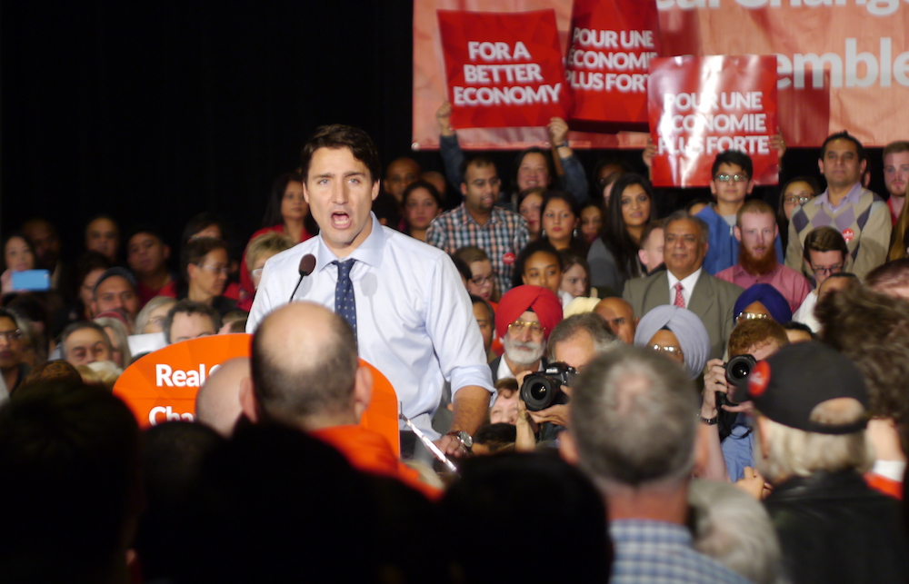 Prime Minister Justin Trudeau, on the campaign trail in 2015. Image: David J. Climenhaga