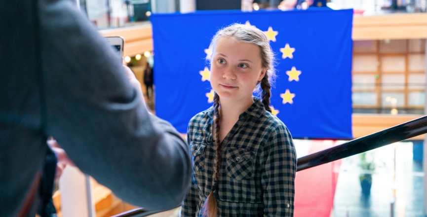 Greta Thunberg at the European Parliament. Image: European Parliament/Flickr