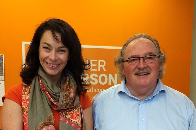 Heather McPherson, the federal NDP's candidate in Edmonton Strathcona, and former Alberta NDP leader Brian Mason. Image: Heather McPherson for Edmonton Strathcona/Facebook