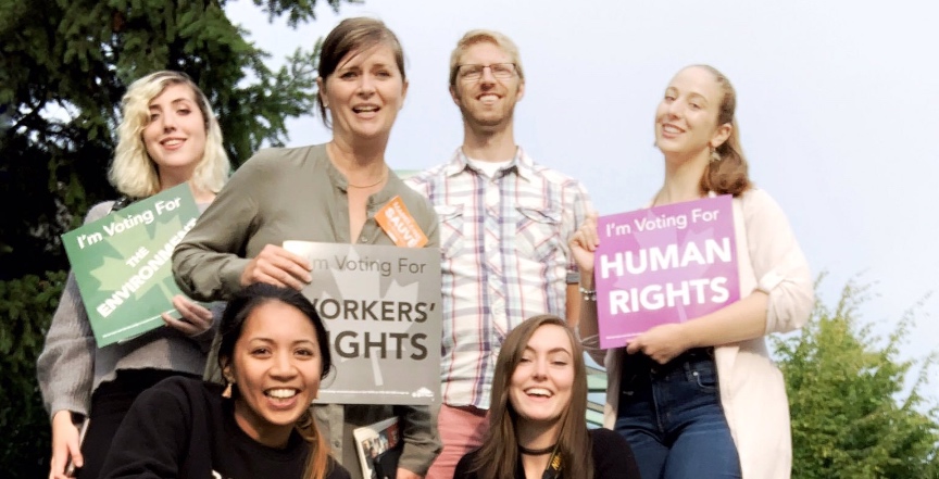 Madeleine Sauvé and some of her campaign team. Image: Madeleine Sauvé/Twitter