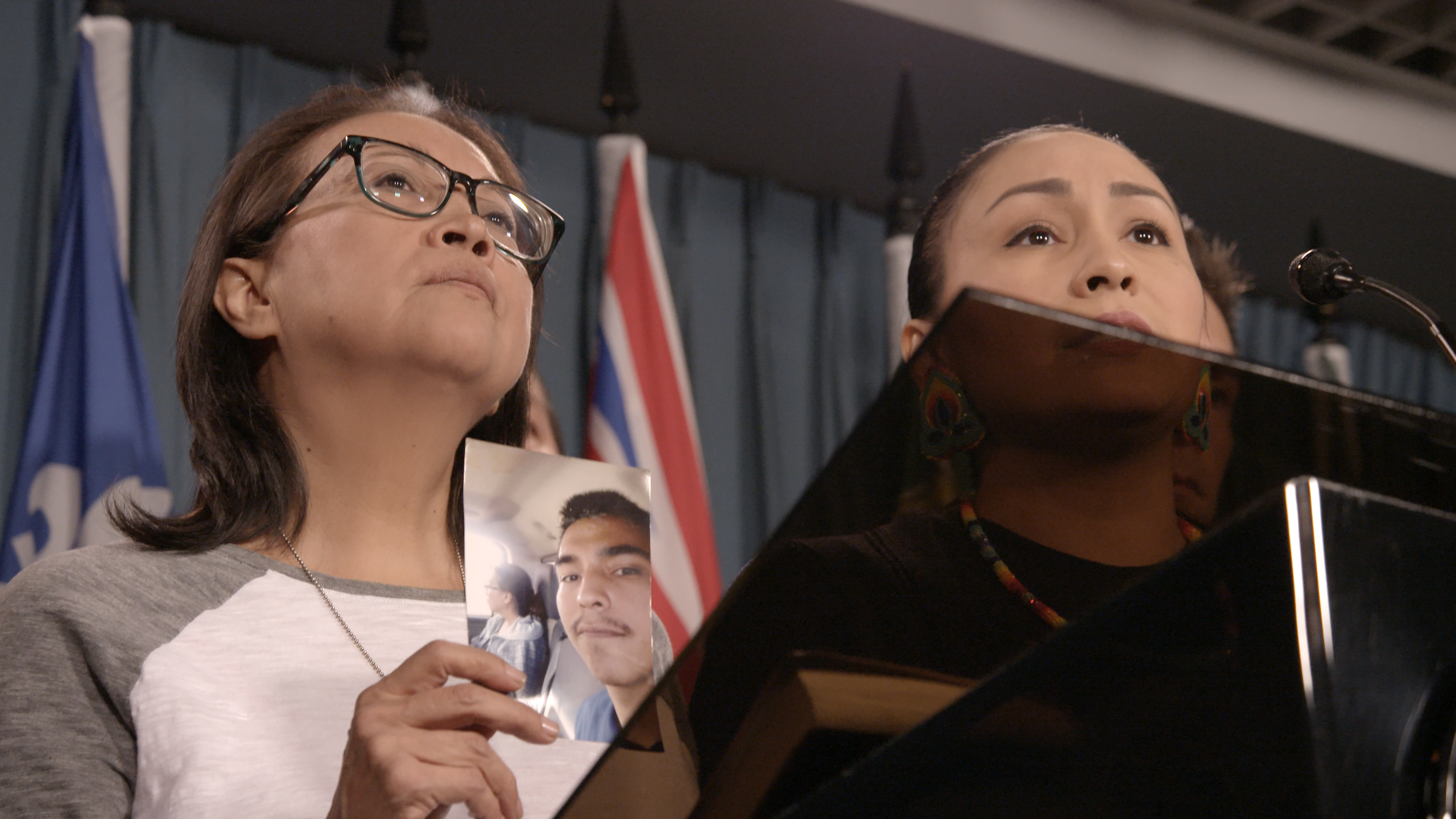 Colten Boushie's family at press conference. Image: National Film Board