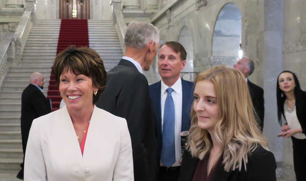 Alberta Energy Minister and Canadian Energy Centre Ltd. Director Sonya Savage, at left. Image: David J. Climenhaga