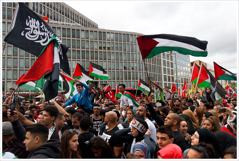 Protest against Israel attack on Gaza in Berlin. Image: Montecruz Foto/Flickr