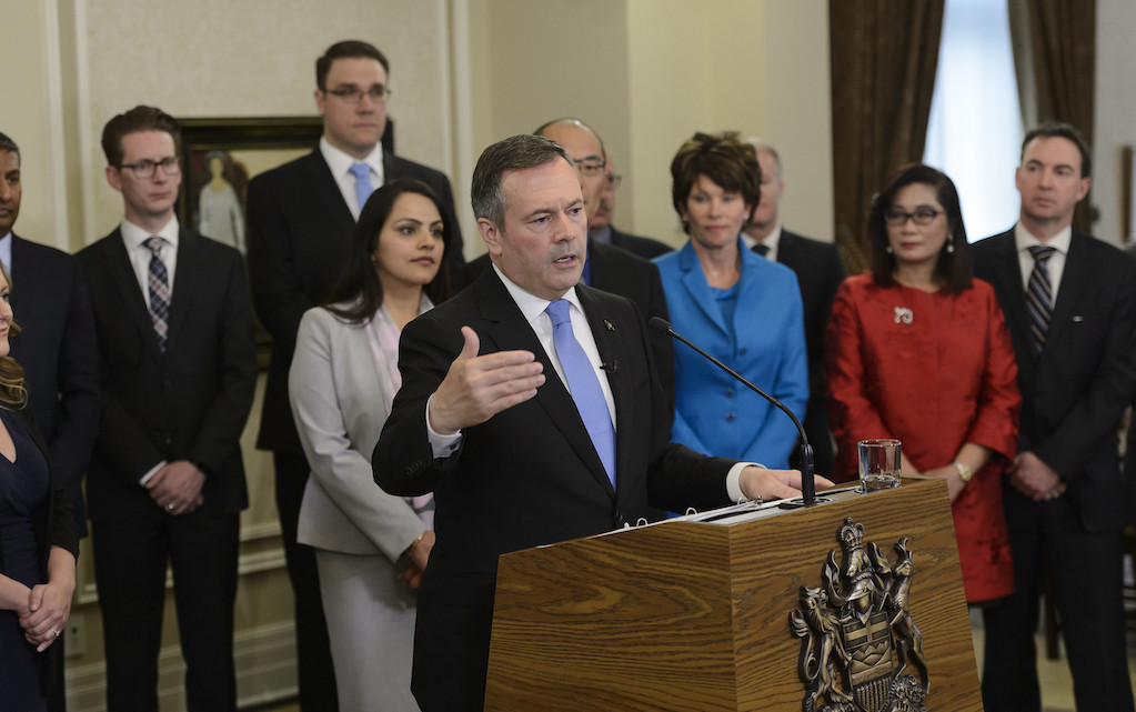 Alberta Premier Jason Kenney with his cabinet. Image: Premier of Alberta/Flickr