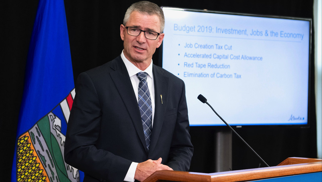 Alberta Finance Minister Travis Toews speaks about budget 2019. Image: Government of Alberta/Flickr