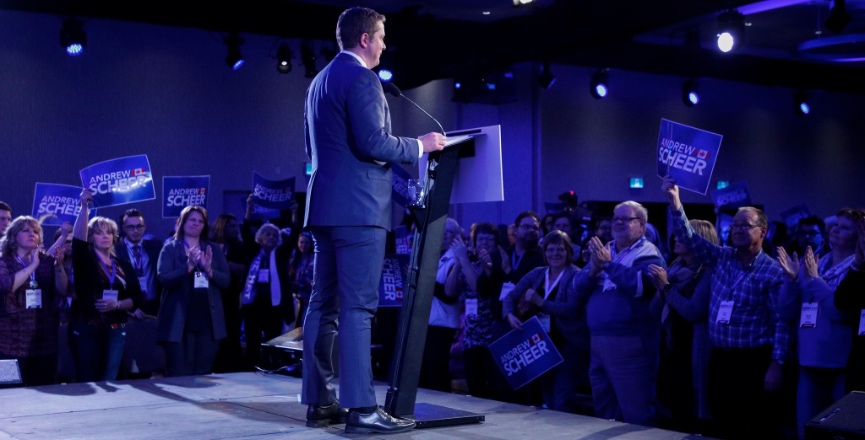 Andrew Scheer speaking at Alberta's United Conservative Party annual general meeting in November. Image: Andrew Scheer/Flickr