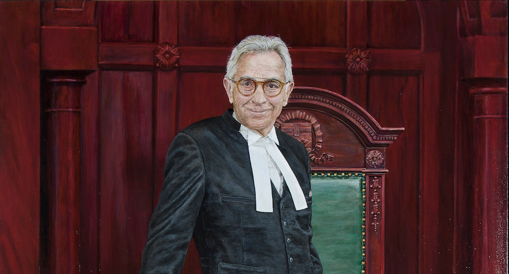 A detail from Joe Versikaitis's portrait of former Alberta Speaker Bob Wanner. Image: Legislative Assembly of Alberta/Flickr